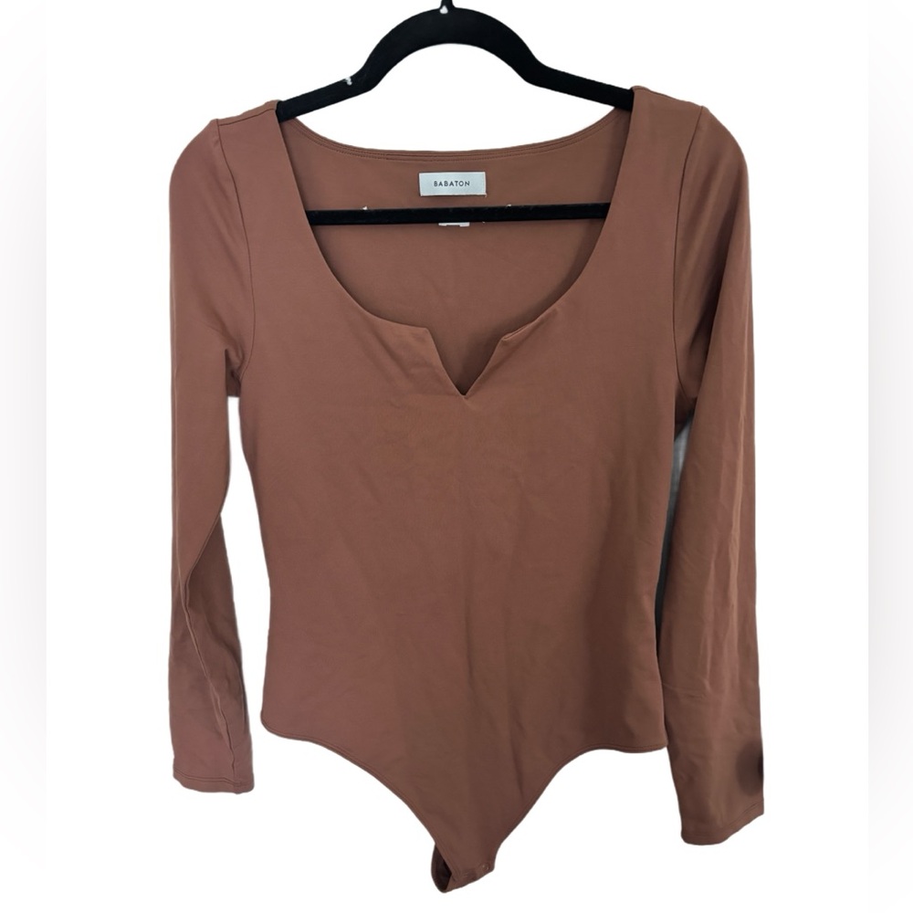 Babaton Brown Long Sleeve Bodysuit from Aritzia